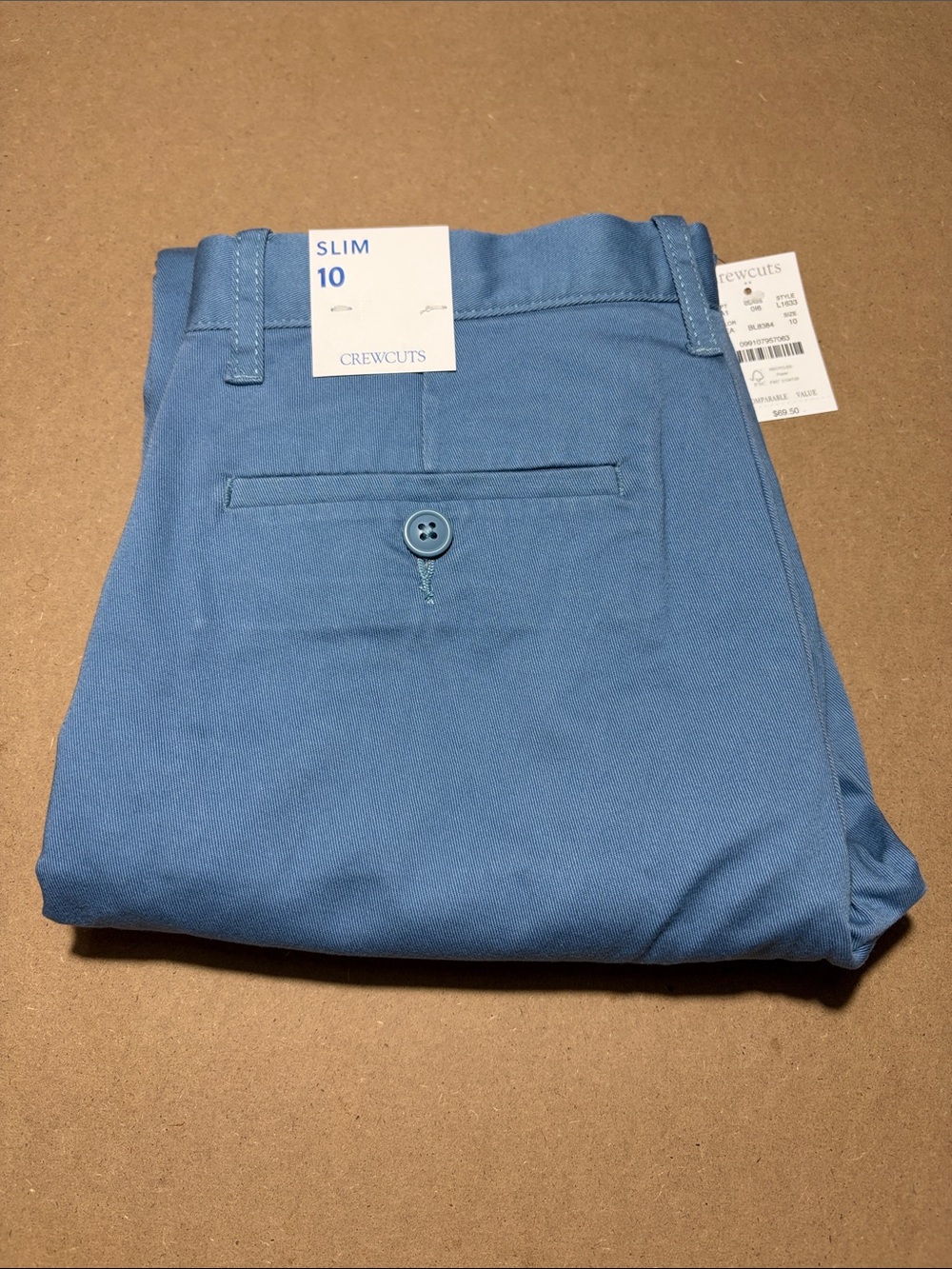 J Crew Factory Boys Slim Pants in Flex Chino - Seaside